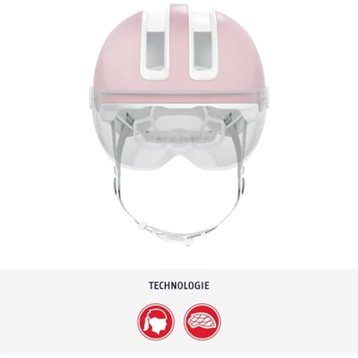 ABUS Stadthelm HUD-Y ACE, stylischer Fahrradhelm mit Visier und aufladbarem LED-Rücklicht, Schwarz, Größe M – Bild 2