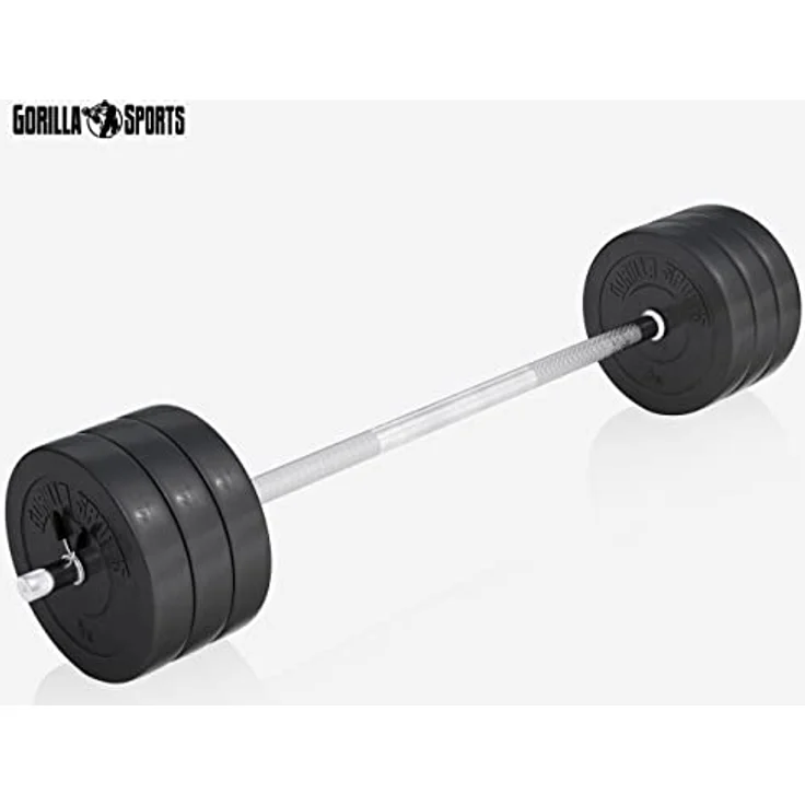 GORILLA SPORTS Hantelbank mit Ablage, Dip-Station, inkl. Hantelset 100kg, Klappbar, Schwarz/Weiß, für effizientes Krafttraining – Bild 3