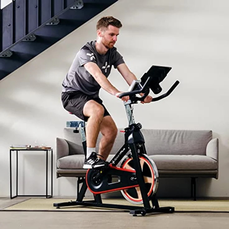 SportPlus Speedracer/Speedbike mit Tablethalterung und APP-Anbindung, Brustgurt kompatibel, ca. 13kg Schwungrad, Widerstand stufenlos einstellbar, SP-SRP-2100-i – Bild 2