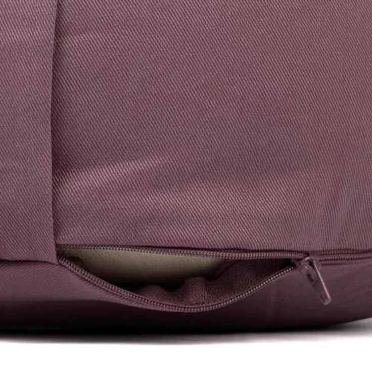 Bodhi Meditationskissen Rondo ECO | Yogakissen mit Bio Dinkelfüllung | Bezug aus 100% Baumwolle | Waschbarer Bezug mit praktischer Trageschlaufe | Höhe 20 cm (Dusty Purple) – Bild 2