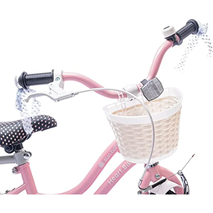 Sun Baby Heart Bike, 12 Zoll Mädchenfahrrad mit Schubstange, Rosa – Bild 3