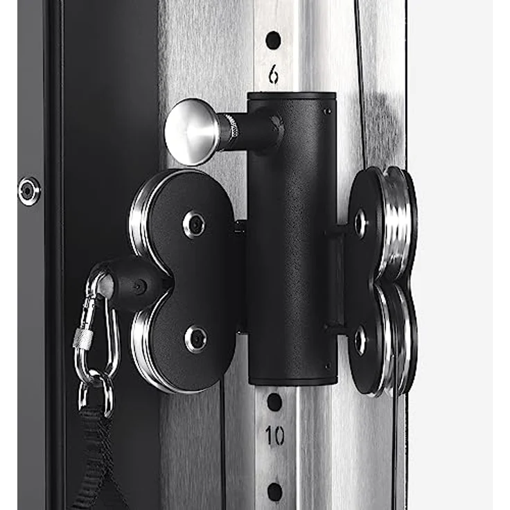 MAXXUS SmartGym H1 Kraftstation - Wandmontage, Doppelzugeinheit, Gewichtsplatten, 2 Handgriffe, 2 Kettenverlängerungen - Seilzug Turm, Kabelzug, Fitnessgerät, Kabelzug-Station, Latzugstation Zuhause – Bild 5