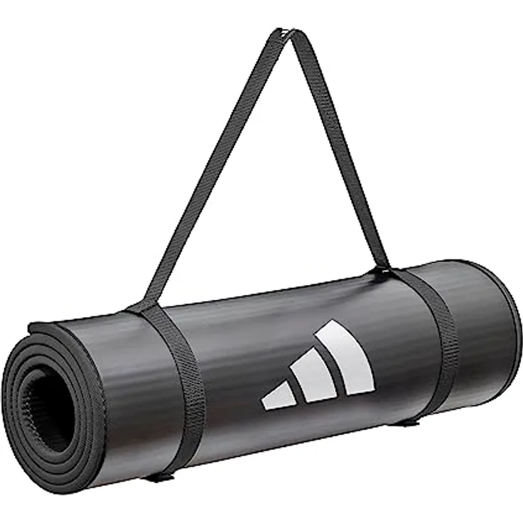 adidas Unisex-Adult Trainingsmatte-10mm-Schwarz, Schwarz - Yogamatte mit 10 mm Dämpfung und geschlossenzelliger Technologie