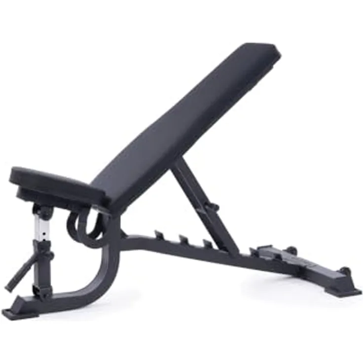 Atletica B2 Hantelbank verstellbar | Trainingsbank mit Incline, Decline und Negativ Funktion | Hochwertiges Leather Material, Schwarz
