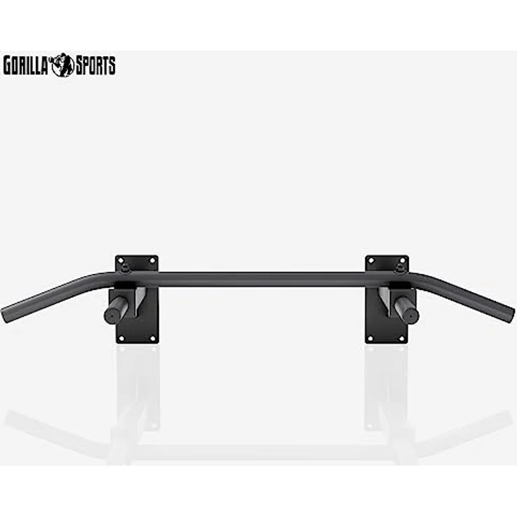 GORILLA SPORTS® Klimmzugstange - Wandmontage, mit 5 rutschfeste Griffe, bis 350 kg Belastbar, aus Stahl, inkl. Montageanleitung und Schrauben, Schwarz/Weiß - Pull Up Bar, Klimmzug Stange, Dip Bar – Bild 2