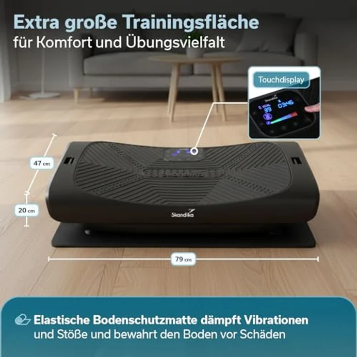 Skandika 4D Vibrationsplatte V3000 Plus, 1200 Watt Spitzenleistung, 3D Faszientraining, Bluetooth-Lautsprecher, rutschfeste Trainingsfläche – Bild 3