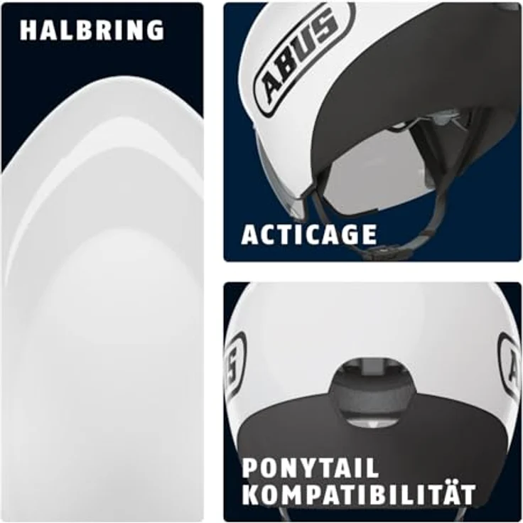 ABUS Zeitfahrhelm GameChanger TT 1.1, aerodynamischer Fahrradhelm für Triathlon, Zeitfahren und Bahnradfahren, Weiß, Größe M (54-58 cm) – Bild 3