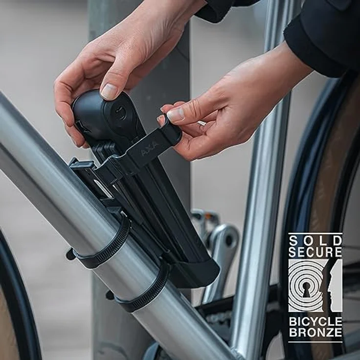 AXA Fold 85, Faltschloss aus gehärtetem Stahl mit gummierter Ummantelung, hohe Sicherheit, 2 Schlüssel – Bild 7