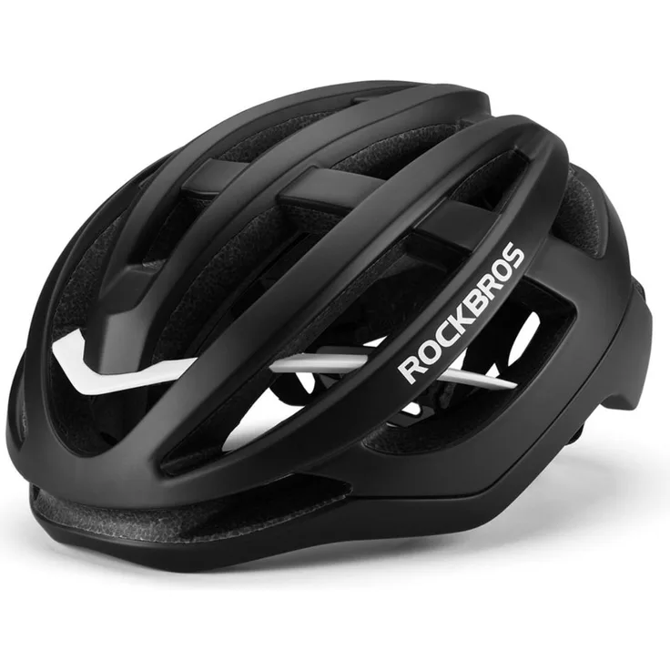 ROCKBROS HC-58 Fahrradhelm, aerodynamisch mit 18 Belüftungsöffnungen, L Schwarz / Grau