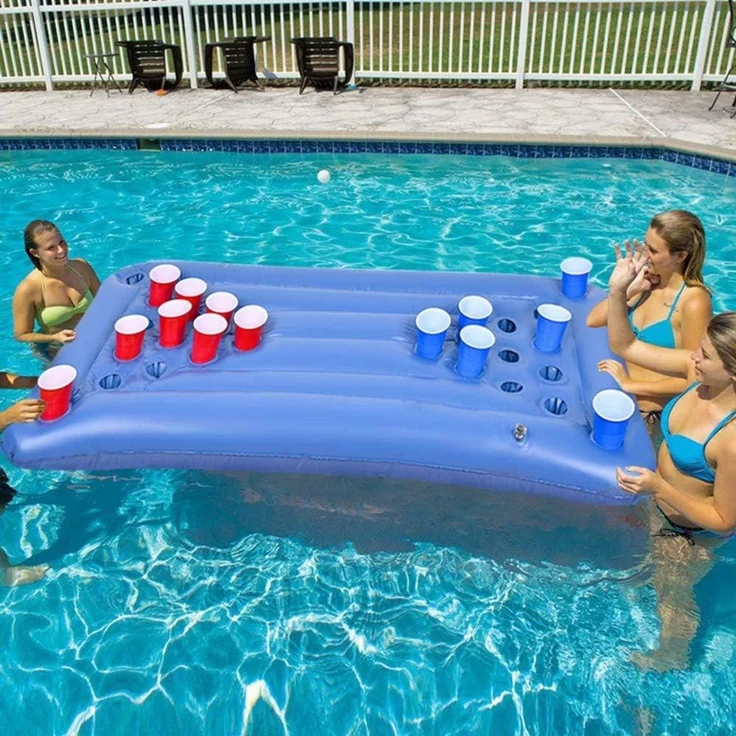 Faburo Luftmatratze Bierpong, PVC blau, 155x76cm – Bild 4