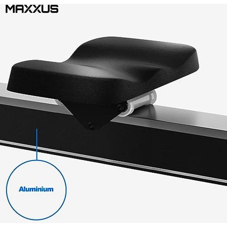 MAXXUS Rudergerät AirRow - Luftwiderstand, 9 Stufen, 150 kg, mit LCD Display, Ergonomisch, Kugelgelagerter Sitz, Smartphone Halter - Rudermaschine, Ruderzugmaschine, Rower, Fitnessgerät für Zuhause – Bild 3