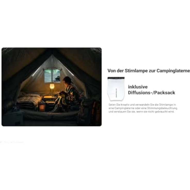 Nitecore HA29 UHE, Stirnlampe mit 1200 Lumen, kältebeständig bis -40°C, USB-C Ladeport, mehrere Leuchtmodi – Bild 12