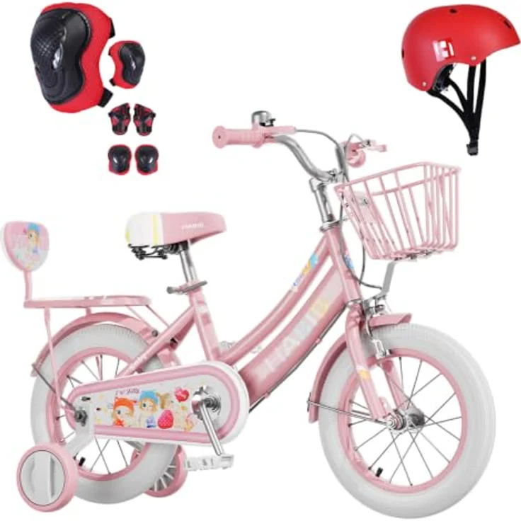 Habib Gruppe Kinderfahrrad, komplettes Set mit Karbonstahlrahmen, höhenverstellbar, pink – Bild 1