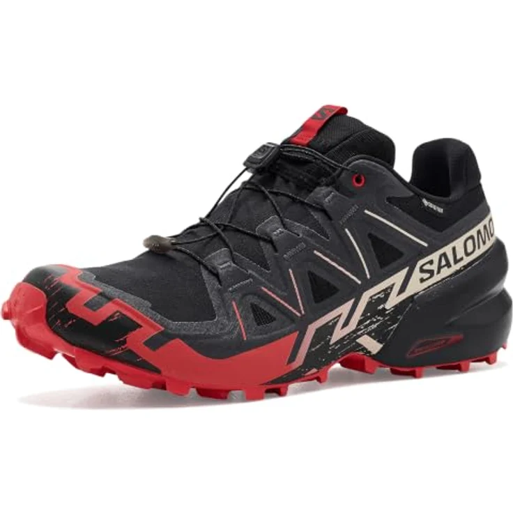 Salomon Speedcross 6 GTX, Laufschuh mit robustem Mesh-Obermaterial, Schnellschnürung und Contagrip Aussensohle, schwarz – Bild 1