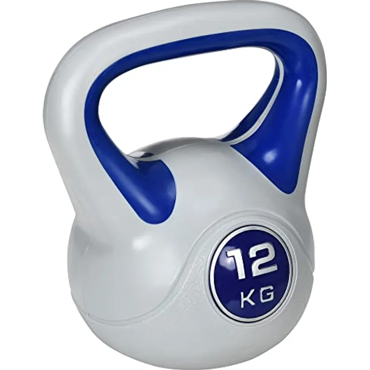 SPORTNOW Kettlebell 12 KG, Bodenschonende Kugelhantel, Schwunghantel Gewichtkugel für freies Gewichtstraining, Krafttraining, Gewichtheben, Ausdauer, Fitness, Blau