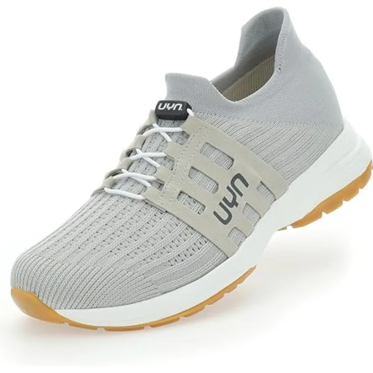UYN Haru Sneaker Herren S010, ultraleichter Laufschuh mit TREEON Innenschicht und U-CONTROL-Sohle, silber, Größe 47