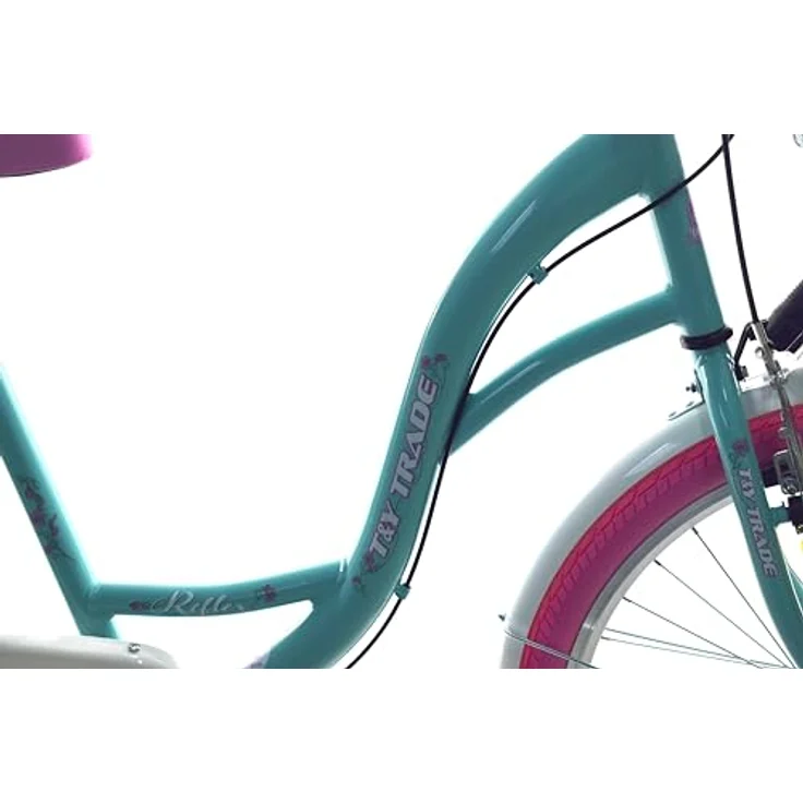 T&Y Trade 24 Zoll Kinder Mädchen City Fahrrad Nexus Nabenschaltung STVO Beleuchtung Reflex Blau mit Pink 3 Gang – Bild 5