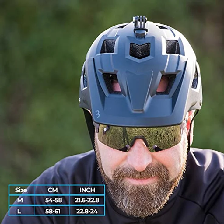 BBB Nanga, Velohelm für Mountainbiking, (58 - 61 cm) mit Kamerahalterung und 15 Luftschlitzen – Bild 2