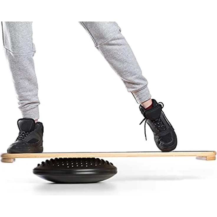 BoarderKING Balancekissen für das Indoorboard inkl. Pumpe, Fitness Rückentraining Ballsitzkissen Gleichgewichtskissen Balancetrainer Luftkissen Sitzkissen, Zubehör, 30 x 5 cm (ØxH) schwarz – Bild 4
