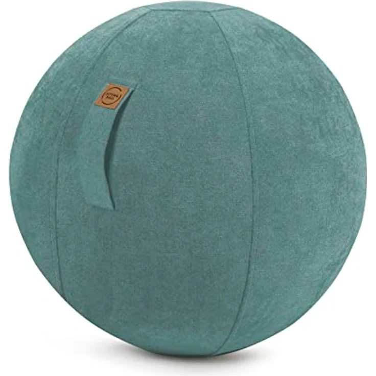 SITTING POINT only by MAGMA Sitting Ball Sitzball/Gymnastikball ALFA mit Velours-Bezug in Petrol, 65cm Durchmesser, inkl. Pumpenadapter – Bild 1