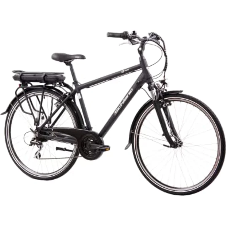 F.lli Schiano E-Ride, E-Bike Trekking 28 Zoll, 250W Motor, 36V 10.4Ah abnehmbarer Akku, Herren, Schwarz – Bild 1