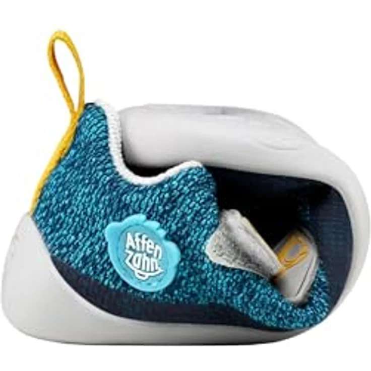 Affenzahn Kid's Barfussschuh Knit Happy, Unisex Kletterschuhe aus recyceltem Polyester, Gummisohle für optimale Griffigkeit, Klettverschluss, Größe 24, Blau – Bild 6