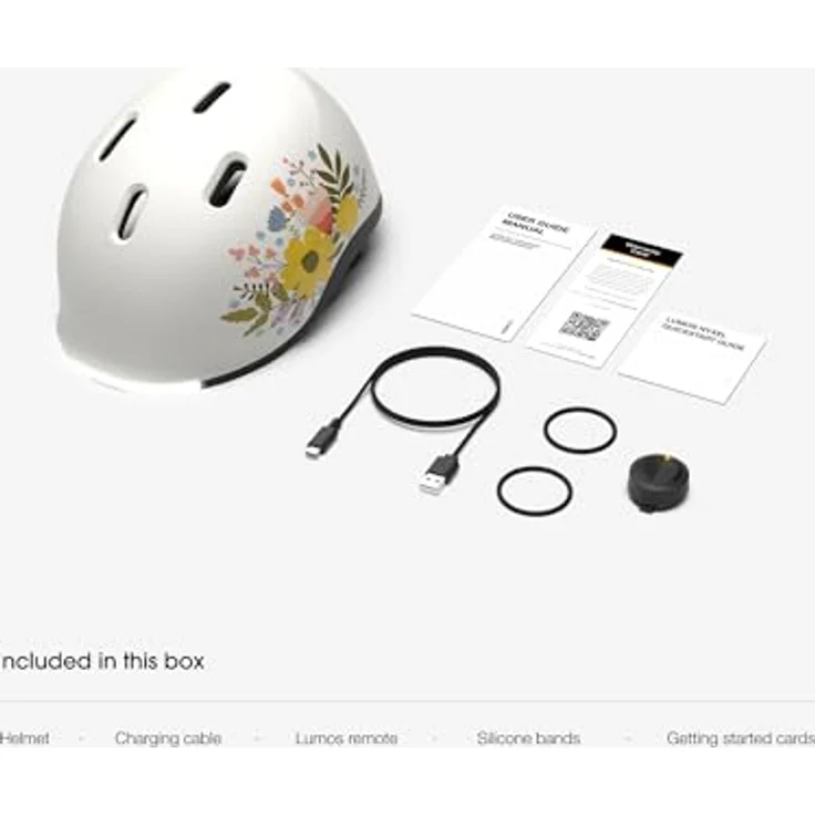 Lumen Labs Lumos Nyxel, trendiger Fahrradhelm mit 56 adressierbaren LEDs, Größe S (52-56 cm), Flower Power Design – Bild 9
