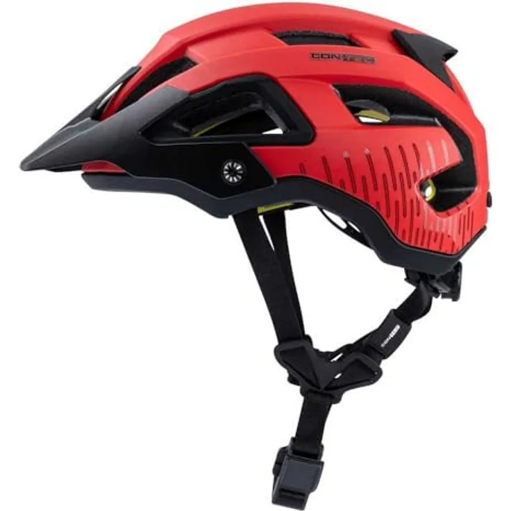 Contec MTB-Fahrradhelm "Katla MIPS", rot, mit MIPS-Technologie, Einstellrädchen und reflektierenden Gurten