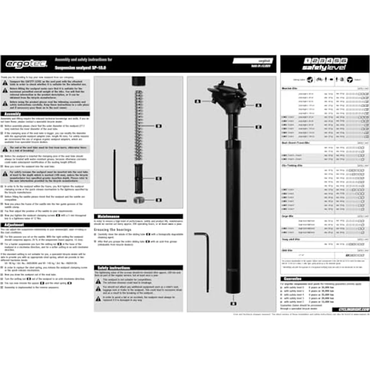 ergotec Federsattelstütze SP-10.0 Alu, schwarz, Ø31,6mm x 350mm, Federweg 15mm, 1 Stück – Bild 5