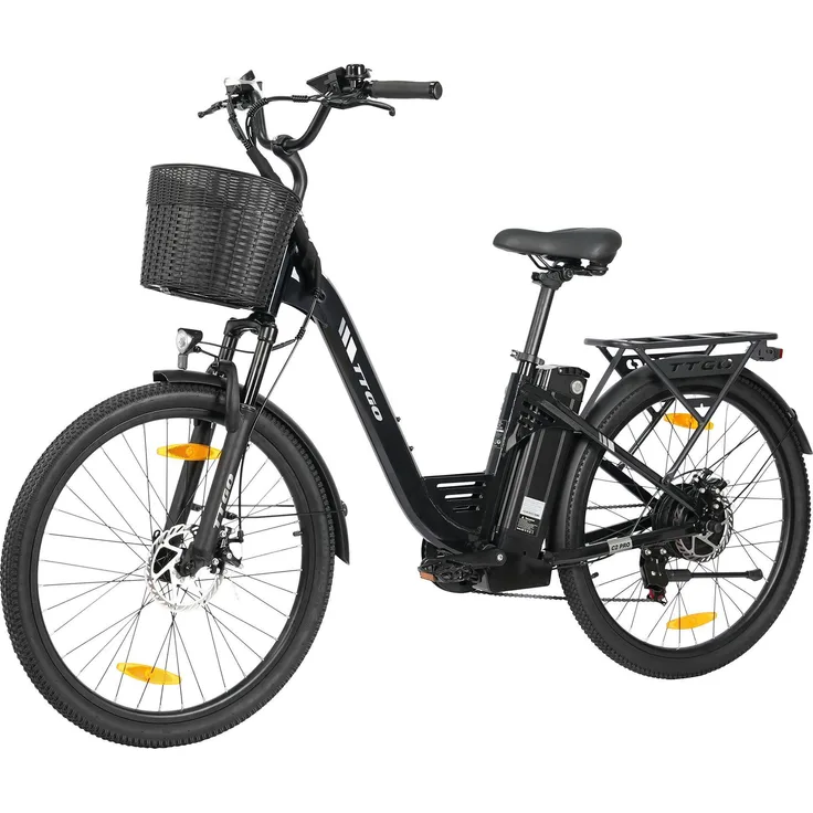 TTGO E-Bike Cityrad C2-Pro, Faltbares 648Wh Pedelec mit 36V 18Ah, 120 km Reichweite, 7-Gang Shimano, Scheibenbremsen, Hochleistungsfederung