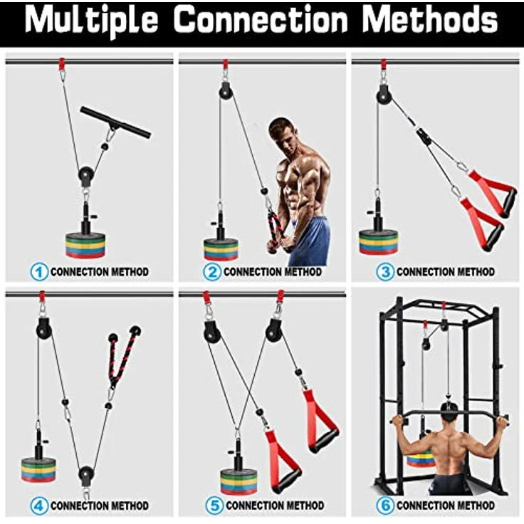 SERTT Gewicht Seilzug Fitness Gym, Verbesserte Kabelzug Fitness Latzug Gym Fitnessgeräte für LAT Pull Down, Bizeps Curl, Trizeps, Armtraining-Gewichtsscheibensystem Zusatzgeräte - Preisvergleich – Bild 3