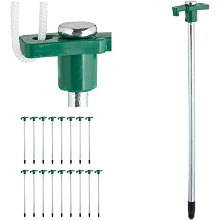 Relaxdays Felsbodenhering 18er Set, Erdanker für Harte Böden, 25 cm, Stahl, stabil fürs Camping, dunkelgrün