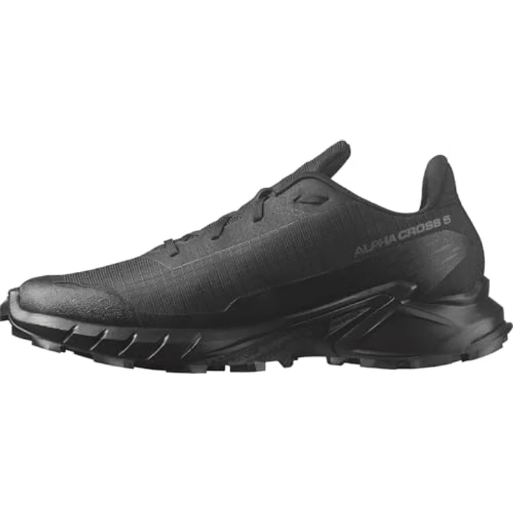 Salomon Alphacross 5 Herren Laufschuhe mit Mesh-Obermaterial, OrthoLite Einlegesohle und Contagrip Außensohle, Schwarz (Größe 44 2/3) – Bild 2