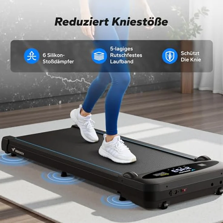 MERACH Walking Pad T26, 3 in 1 Laufband für Zuhause und Büro, 1-6 km/h, 2.75PS, ultra leise mit 45dB, Fernbedienung und LED-Anzeige – Bild 2