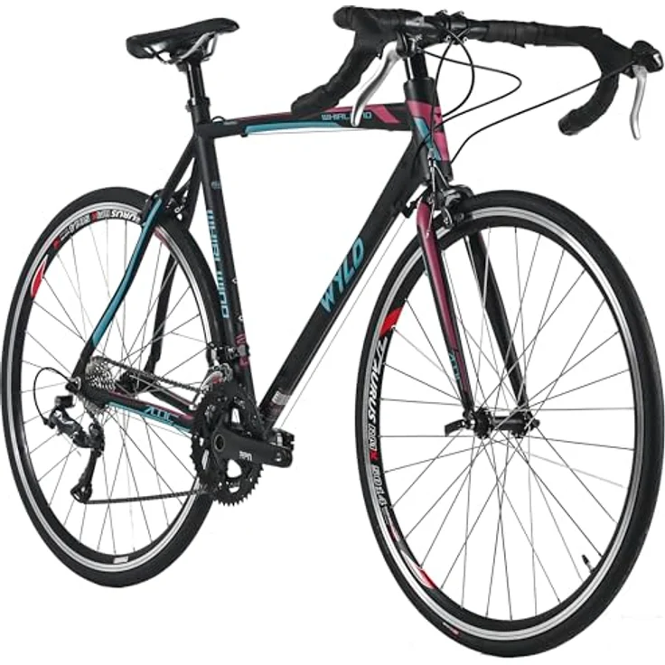 WYLD Rennrad Whirlwind 200, 28'' in Schwarz-Lila mit 18 Gängen und Aluminium-Rahmen (58 cm) – Bild 1