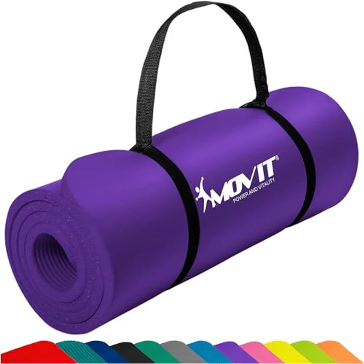 MOVIT Gymnastikmatte, hautfreundlich und phthalatfrei, 183cm x 60cm x 1,0cm in lila – Bild 1