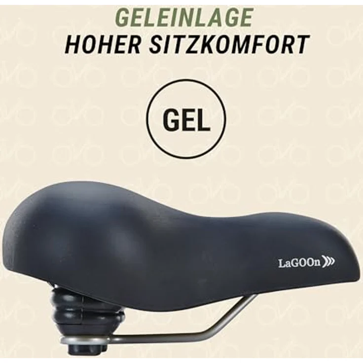 Selle Royal Touren-City-Sattel, Fahrradsattel mit Vollschaumpolsterung und Gelfüllung, Elastomerdämpfung, Lederstruktur, Schwarz – Bild 5