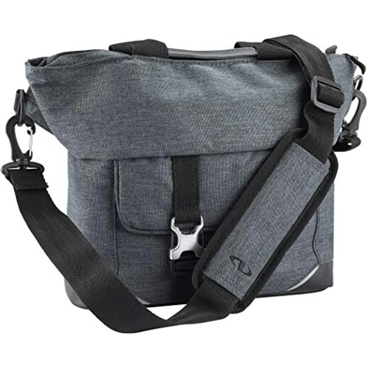 Norco Milford Lenkertasche, Tweed Grey 2021, mit KLICKfix Adapterplatte und großer Öffnung für einfaches Befüllen – Bild 1
