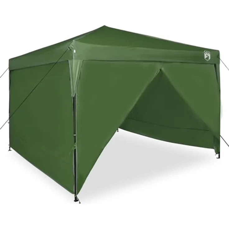vidaXL Grünes Partyzelt aus Oxford-Stoff, 300 x 300 x 227 cm, modern mit silberner PA-Beschichtung, inkl. Rahmen und Tragetasche – Bild 4