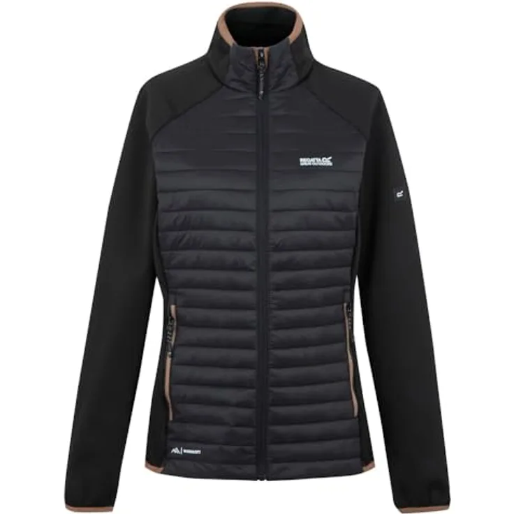 Regatta Clumber Hybrid Softshelljacke Damen, wasserabweisend, mit Warmloft-Isolierung, Schwarz, Größe 42