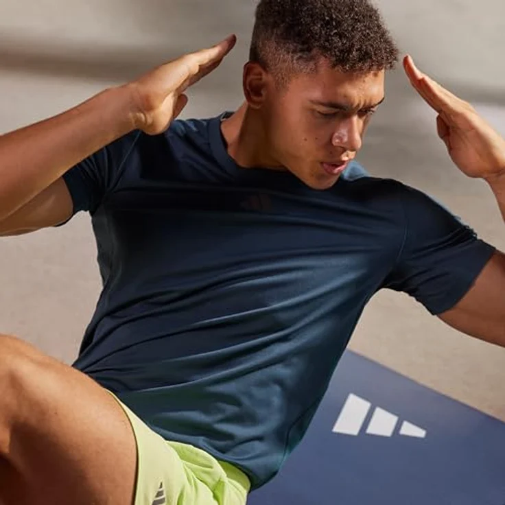 adidas Unisex-Erwachsene Fitnessmatte, Blau, 7mm - Gepolsterte Trainingsmatte mit geriffeltem Boden – Bild 5