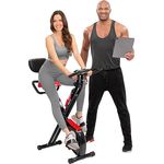 Miweba Sports Indoor Xycling X-Bike MX-100 | App Steuerung - 3 Kg Schwungmasse - Traglast 100.0 Kg - Fitness Heimtrainer Fahrrad - Klappbar - 8 Widerstandsstufen - Faltbares Fitnessbike (Schwarz Rot)