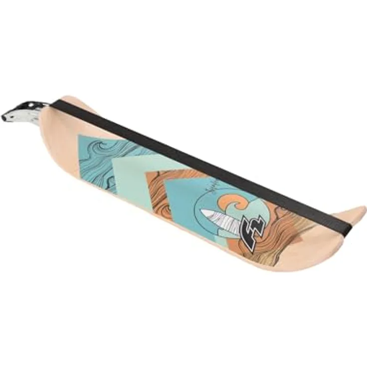 F2 Balance Board Surfline, Gleichgewichts Trainer 105x27,5cm aus siebenfach laminiertem Ahorn, gepolstert für sicheren Grip, neues Modell für Yoga und Fitnesstraining