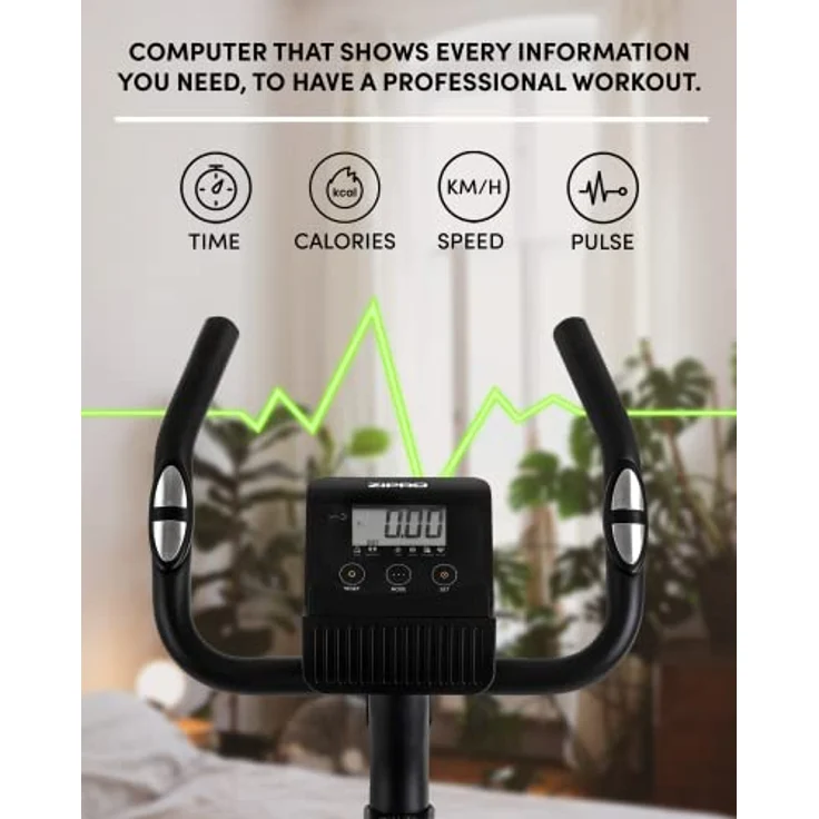 Zipro Heimtrainer Fahrrad Beat RS, Ergometer Fitnessbikes, Magnetisches Fahrradtrainer, Ergometer Fahrrad bis 120kg, Indoor Bike, Trainingsfahrrad für zuhause, Fahrradergometer Batteriebetrieben – Bild 5