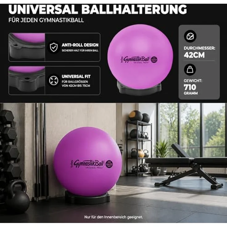 ATC-Ballschale für Gymnastikbälle 42cm bis 75cm, Schale für Fitnessball, Gymnastikball UNIVERSAL, Sitzschale Ball Schale Stopper – Bild 5