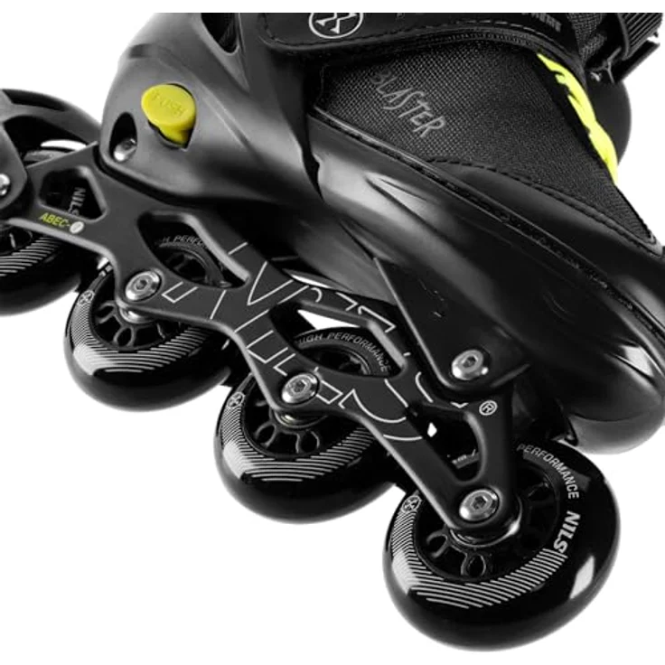 NILS CAMP NILS Extreme Blaster Inline-Skates, Schwarz mit Gelb, Auto-Lock-System, verstellbare Schnallen, gepolsterter Innenschuh – Bild 5