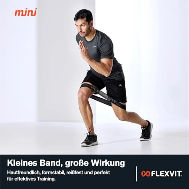 FLEXVIT Mini Elite (Schwarz), Hoch Widerstandsfähiges Fitnessband für Explosives Krafttraining, Oeko-Tex zertifiziert, Made in Germany – Bild 4