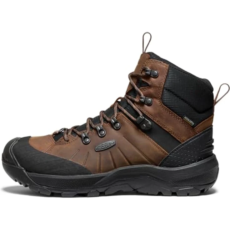 Keen Revel IV Mid Polar, Wasserdichter Wanderschuh aus Nubukleder und Mesh, thermische Einlegesohle für -32 °C, Dark Earth/Caramel Cafe, Größe EU 44 – Bild 4