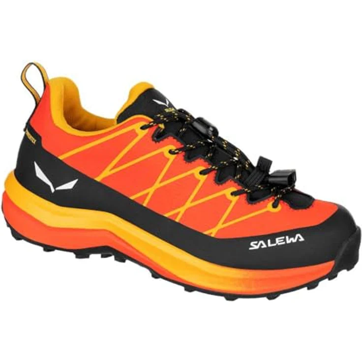 Salewa Wildfire 2 PTX, wasserdichter Kinder Wanderschuh mit Pomoca™-Außensohle, rot/orange – Bild 1