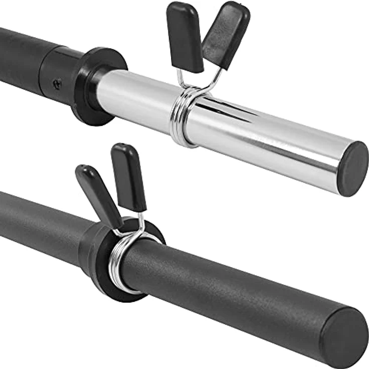 GORILLA SPORTS® Aerobic Langhantel - 130 cm, Einzeln/Set, mit/ohne Gewichte, 30mm, mit Federverschlüsse, aus Kunststoff, Schwarz - Langhantelstange, Hantelstange für Fitness, Krafttraining – Bild 3